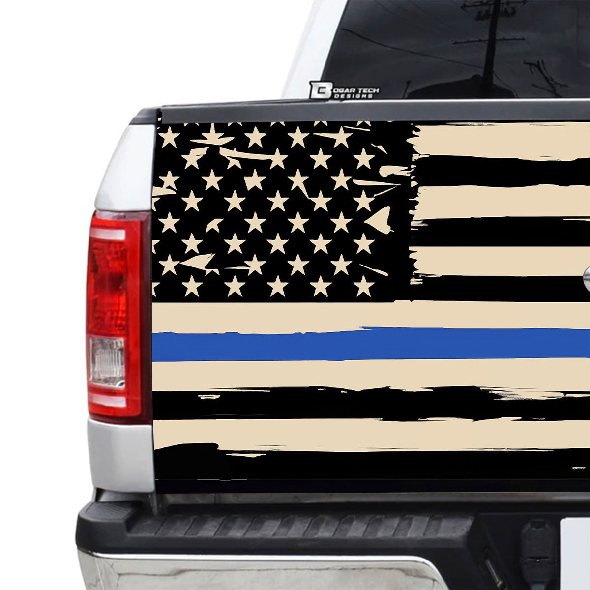 Petthouse | Tailgate Wrap Police Border Collie The Thin Blue Line Tailgate Wrap For Truck Tailgate