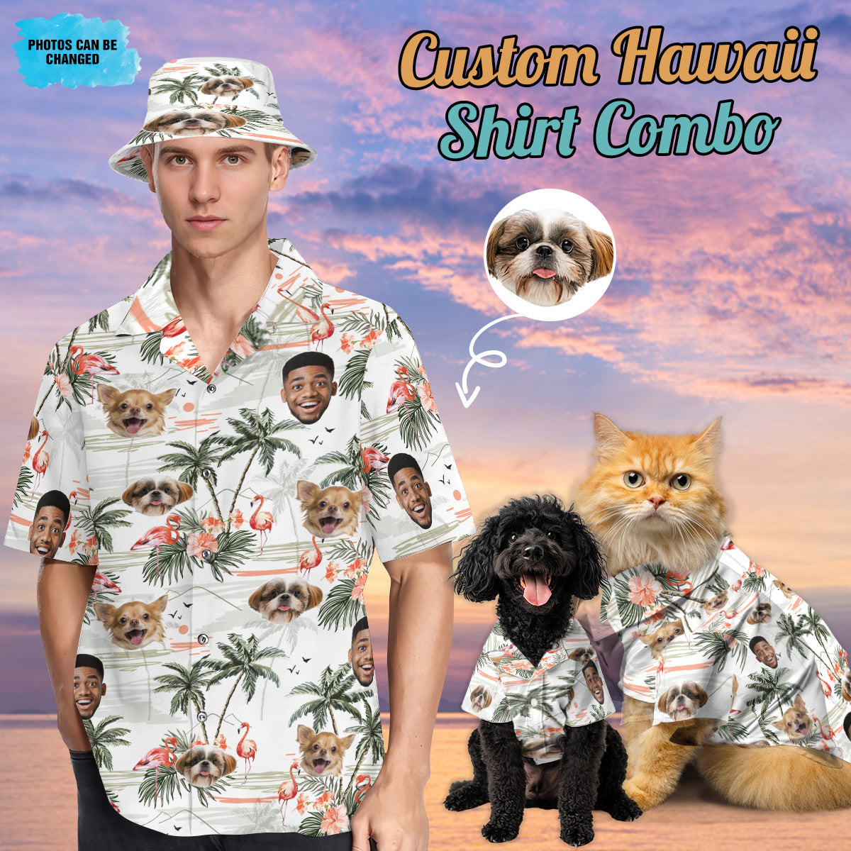 Petthouse | Custom Hawaiian Shirt With Face For Men, Funny Tropical Floral Summer Button Down