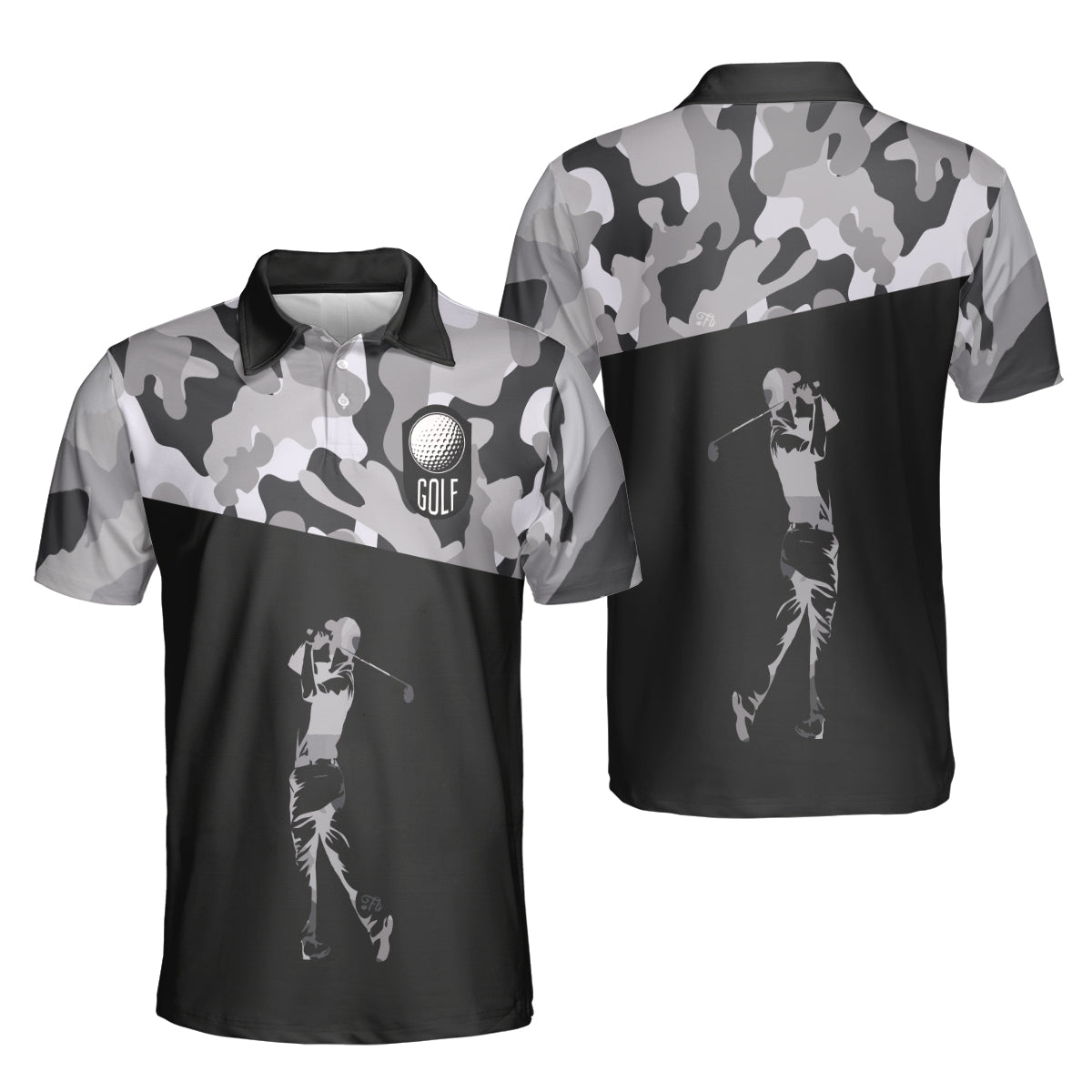 Petthouse | Golf Man Camouflage Pattern Polo Shirt Golf Player Polo Short Sleeve Gift For Sport's Lovers Gift Fathers