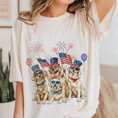 Petthouse | Golden Retriever 4th Of July Shirt, Independence Dog Mom Fourth Of July Gift Tee