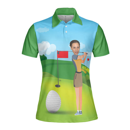 Petthouse | Customized Name Female Golf Player Polo Shirt Love Golf Sport Shirt Sport Outfit Team Gift For Golfers