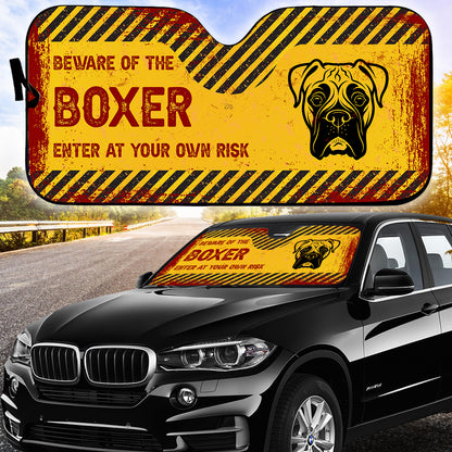 Petthouse | Beware Of The Boxer Dog Car Sun Shade Windshield Dog Head Car Auto Sun Shade Dog Lover