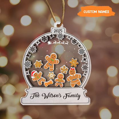 Petthouse | Personalized Gingerbread Family With Dogs Christmas Ornament, Family Ornament 2024