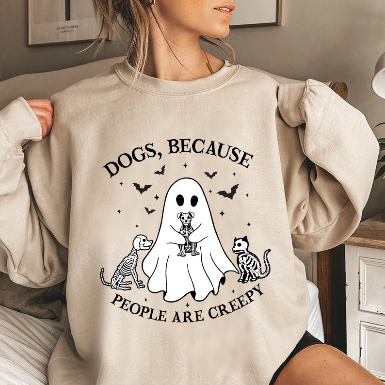 Petthouse | Dogs Because People Are Creepy Shirt, Halloween Ghost Dog Shirt, Dog Creepy Shirt, Dog Lovers