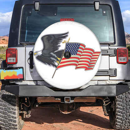 Petthouse | American Flag Spare Tire Cover Eagle Patriotic Spare Tire Cover Eagle Camper Wheel Accessories