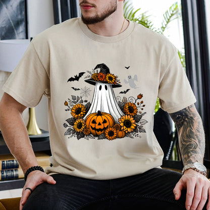 Petthouse | Cute Ghost Pumpkin Shirt, Floral Witch Ghost Pumpkin Shirt, Fall Autumn Halloween