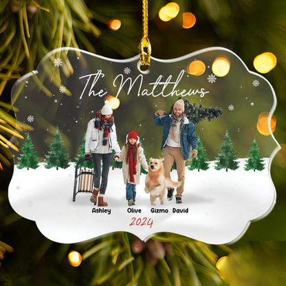 Petthouse | Personalized Family And Pet Ornament, Custom Family And Pet Photo, Christmas 2024