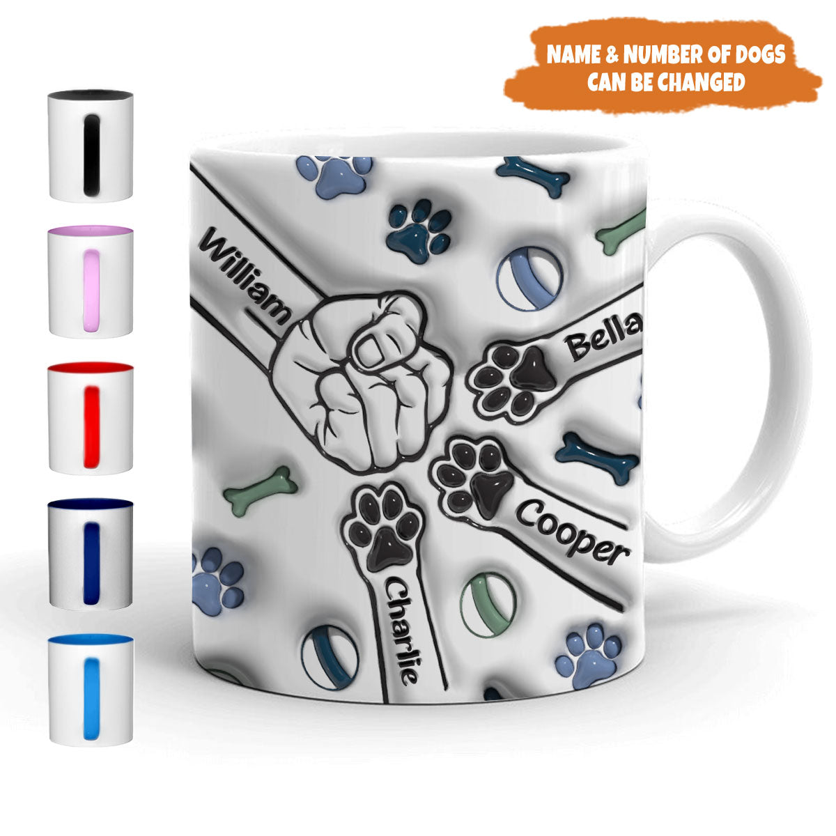 Petthouse | Custom Best Dog Dad In The World Dog 3d Inflated Effect Printed Mug, Gift Pet Owners