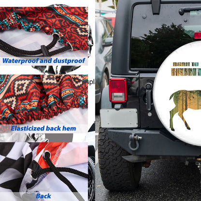 Petthouse | Customized Name Deer Hunting Spare Tire Cover Deer Hunter Durable Tire Protector Car Accessory Truck Decor