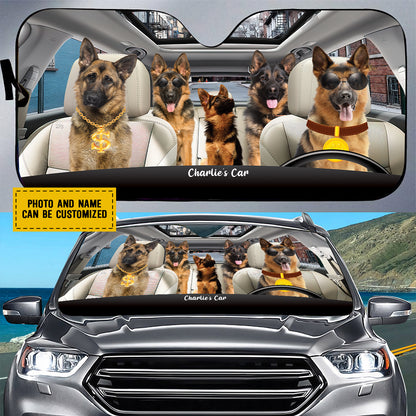 Petthouse | Customized Sunshade Dog Sunshade German Shepherd Rich Dog Windshield Sun Shade Gift For Dog