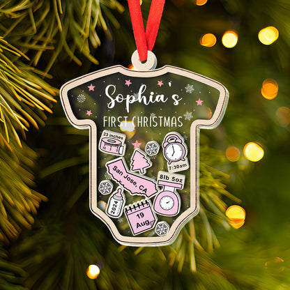 Petthouse | Personalized Baby's First Christmas Ornament 2024, 1st  Baby Christmas, 4d Baby Shaker Ornament