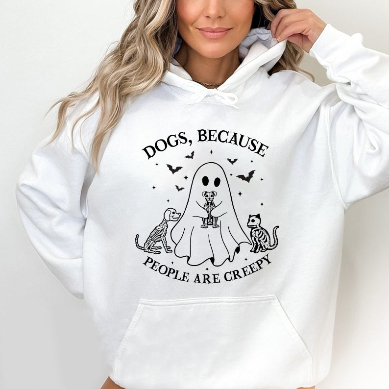 Petthouse | Dogs Because People Are Creepy Shirt, Halloween Ghost Dog Shirt, Dog Creepy Shirt, Dog Lovers