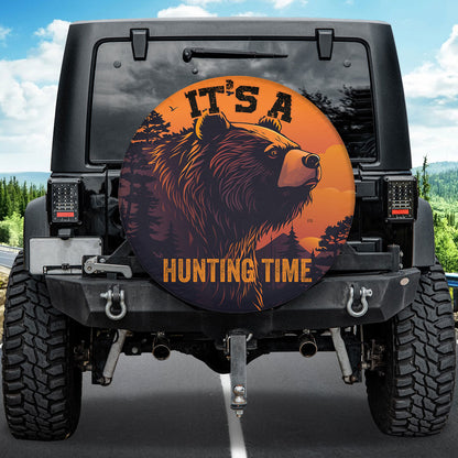 Petthouse | Customized Name Wild Bear Hunting Time Spare Tire Cover Hunting Forest Car Accessory Truck Cover