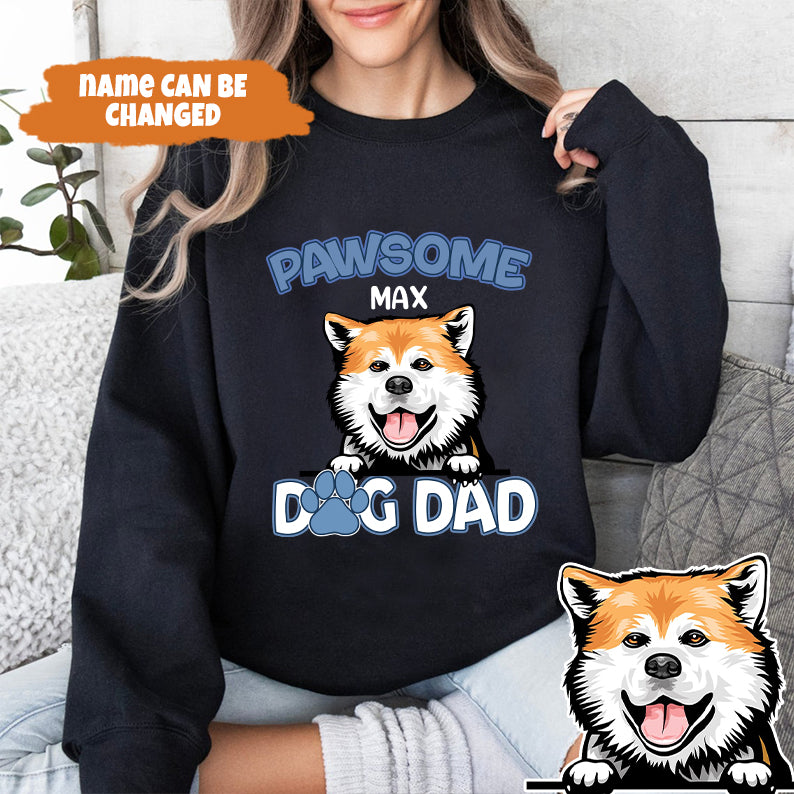 Petthouse | Custom Dog Pawsome Dog Dad Shirt, Gift For Dog Lovers, Father's Day, Gift For Dad