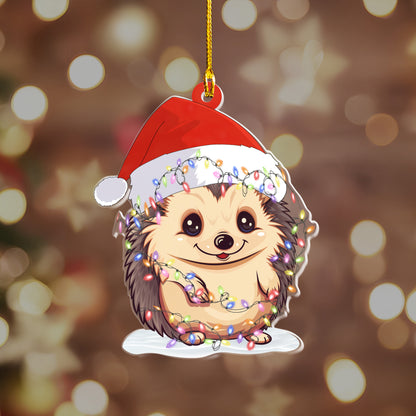 Petthouse | Hedgehog Christmas Ornament, Xmas Acrylic Ornament, Christmas Tree Decor, Gift For Family