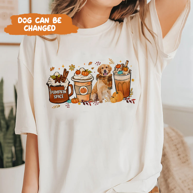 Petthouse | Personalized Dog Fall Vibes Shirt, Dog Fall Pumpkin Spice Latte, Dog Mom Fall Autumn