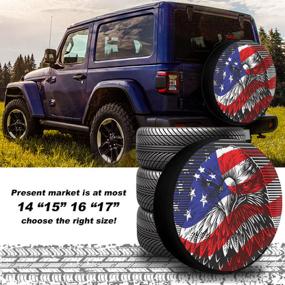 Petthouse | Eagle Head Spare Tire Cover American Flag Tire Cover Patriotic Wheel Cover Car Accessories