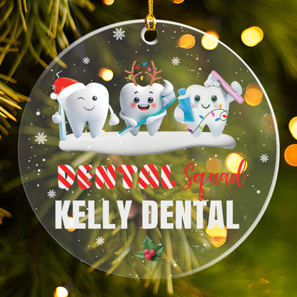 Petthouse | Personalized Dental Squad Ornament, Custom Brand Name, Dental Office Gift, Work Anniversary Gift