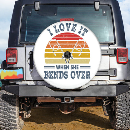 Petthouse | Fishing Spare Tire Cover, I Love It When She Bends Over, Fishing Accessory, Retro Car Tire Cover, Fishing Gift