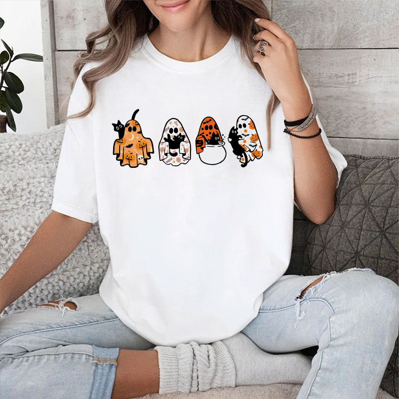 Petthouse | Halloween Ghost Shirt, Black Cat Shirt, Spooky Season Shirt, Cat Lover Gift, Halloween Gift