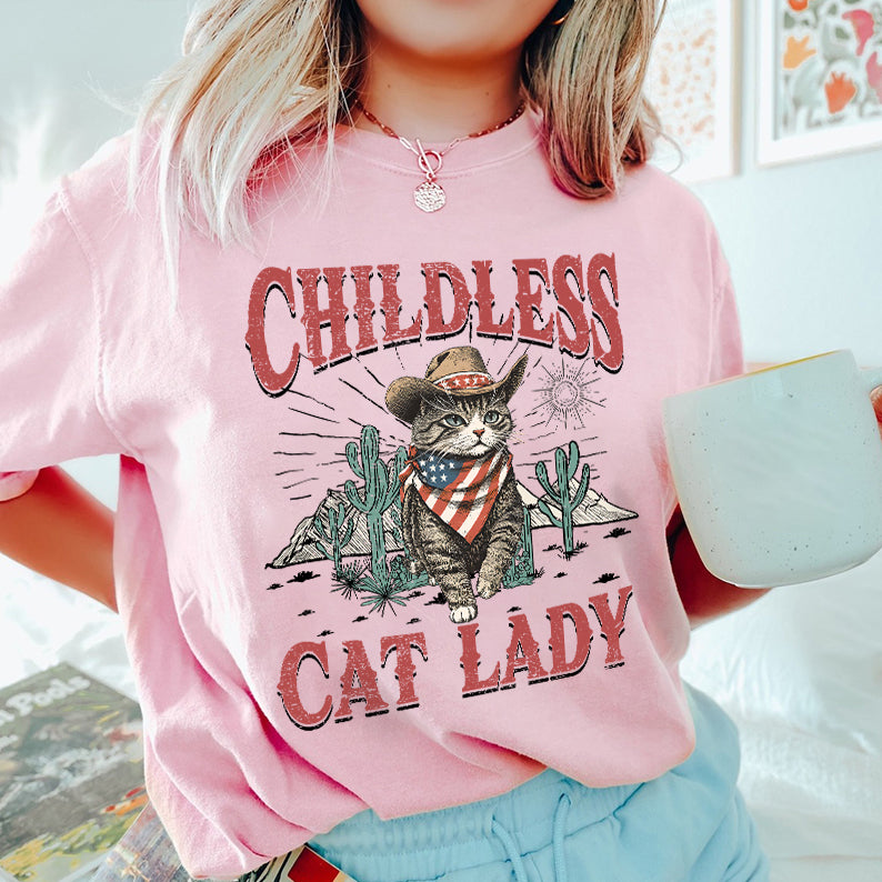 Petthouse | Childless Cat Lady Shirt, Childless Cat Ladies Shirt, Blue 2024 Tshirt, Cat Lady Shirt