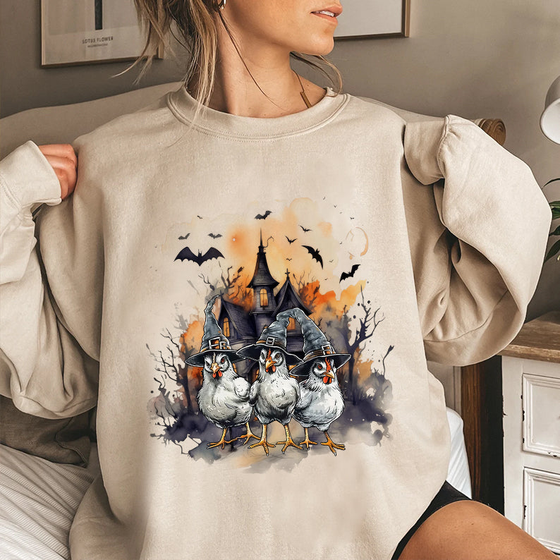 Petthouse | Halloween Chicken Witches Shirt, Vintage Chicken Witches Shirt, Girly Halloween, Chicken Witches