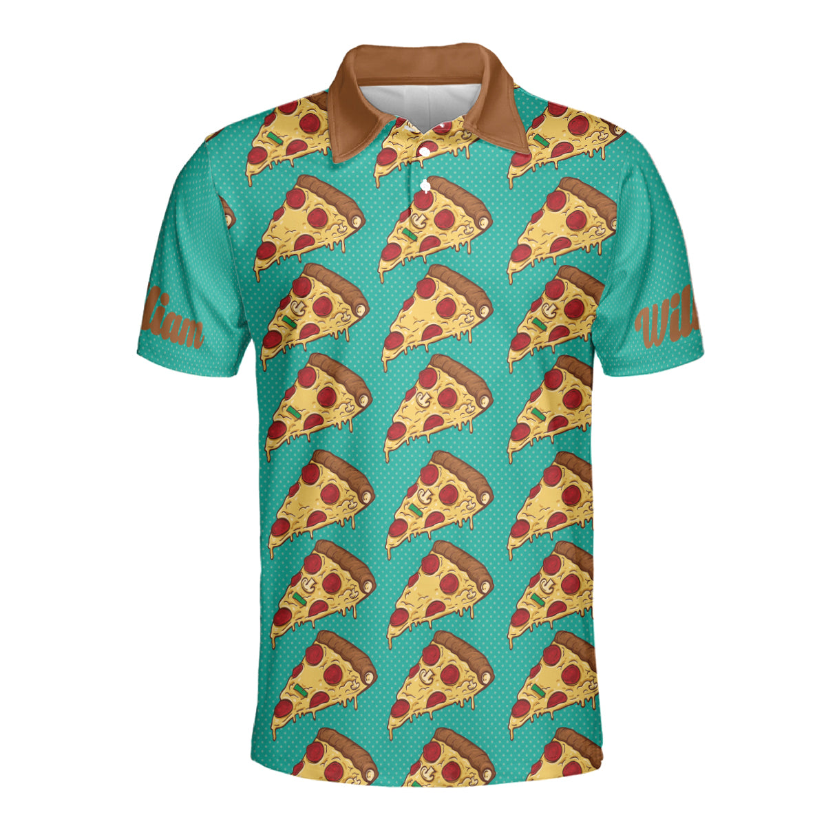 Petthouse | Customized Colorful Pizza Slices Seamless Pattern Polo Shirt Love Pizza Fast Food Sport Shirt Pizza Lovers