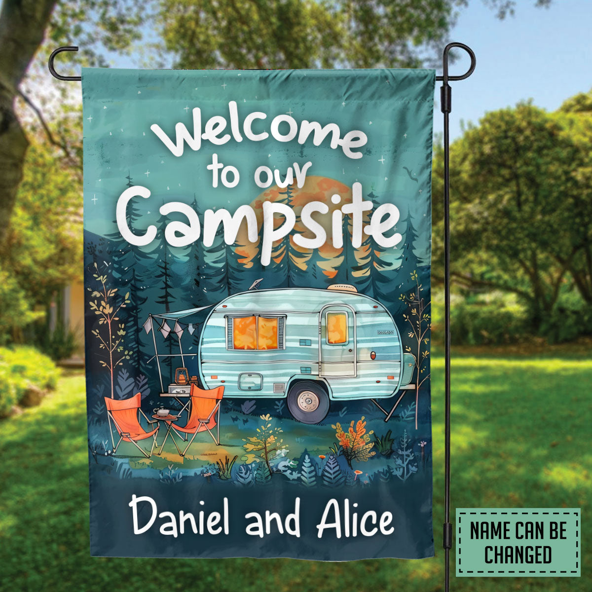 Petthouse | Personalized Camping Flag, Custom Garden Flag, Welcome To Our Camper Flag, Campsite Flag, Camping Gift