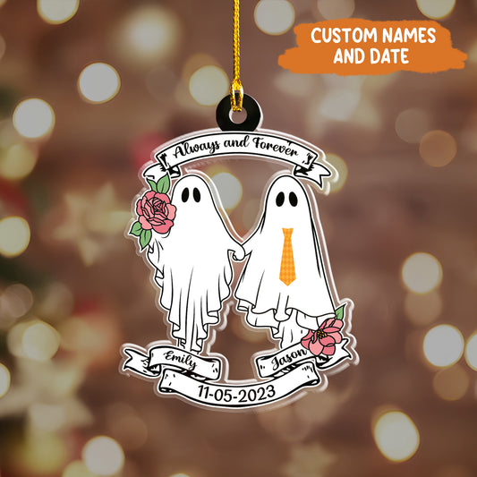 Petthouse | Cute Ghost Couple Halloween Ornament, Spooky Season, Home Decor, Christmas Ornament