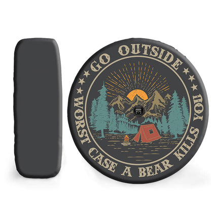 Petthouse | Funny Camping Outdoor Camper Spare Tire Cover Go Outside Worst Case A Bear Kills You Tire