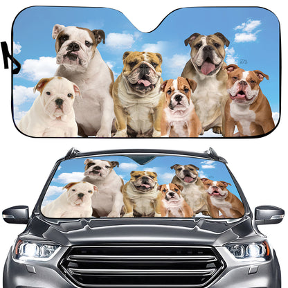 Petthouse | Dog Family Sun Shade Car Sun Shade Windshield Dog Sunshade Golden Retriever Dog Under Blue Sky
