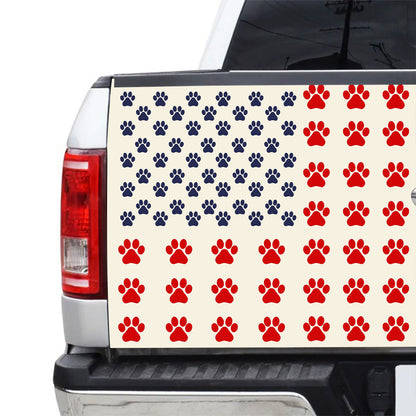 Petthouse | Golden Retriever Tailgate Vinyl Wrap American Flag Rear Window Decals For Trucks Pet Paws