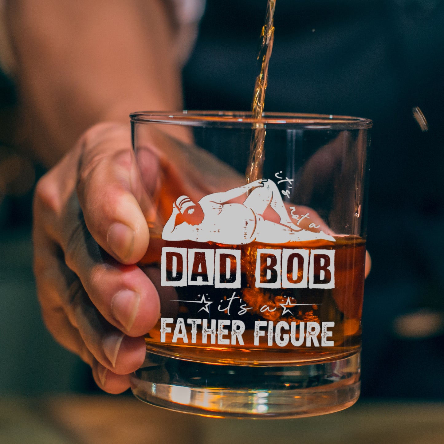 Petthouse | Custom Photo Dad Gift, It's Not A Dad Bod It's A Father Figure Funny Whiskey Glass