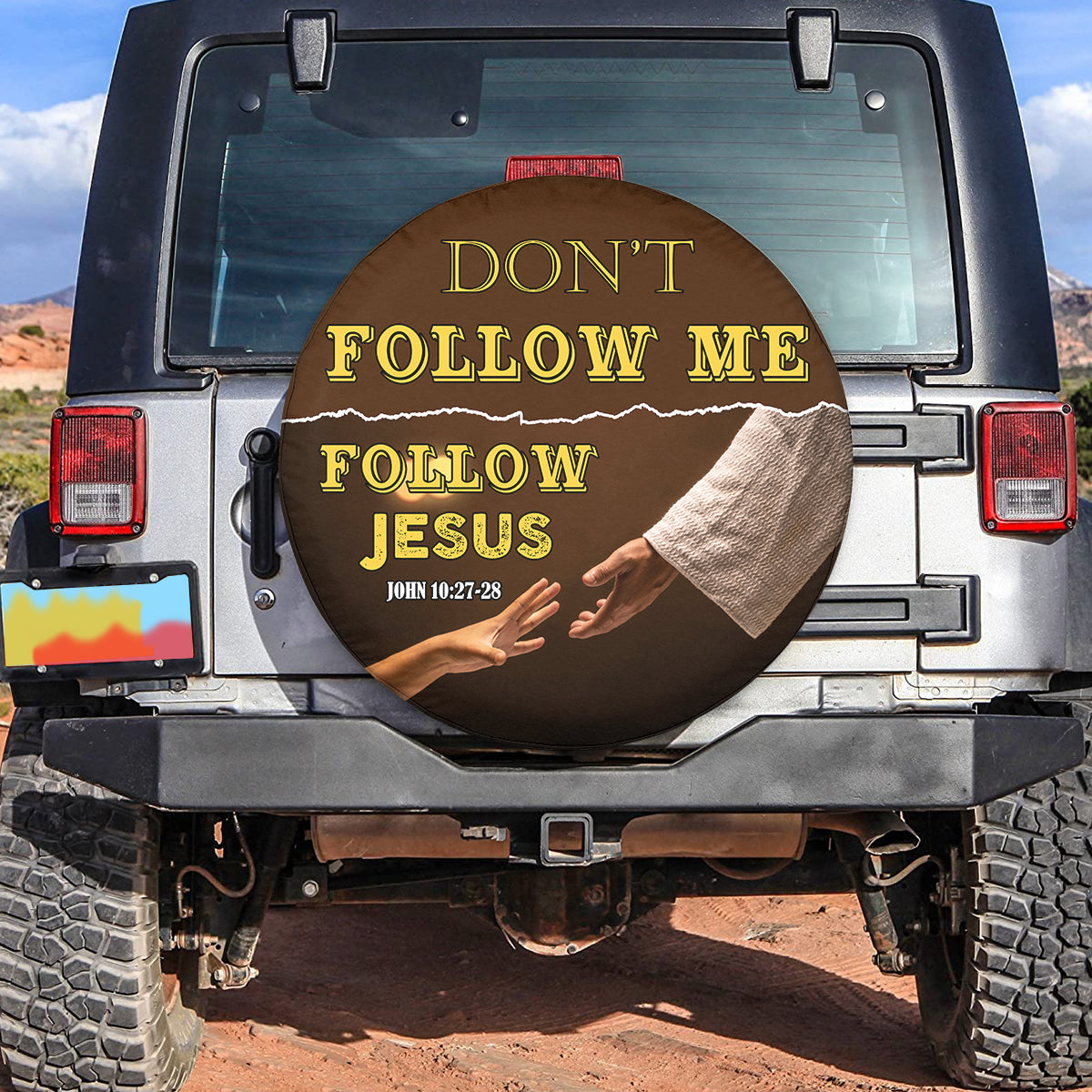 Petthouse | Christian Religious Bible Verse Jesus Spare Tire Cover Dust-proof Wheel Tire Cover Fit Trailer