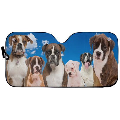 Petthouse | Boxer Dog Windshield Sunshade Love Dog Pet Car Sunshade Car Decor Christmas Gift Birthday Gift