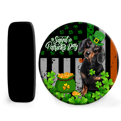 Petthouse | St Patrick's Day Spare Tire Cover Dachshund Dog Tire Cover Dog Lover Tire Wrap Car Decoration