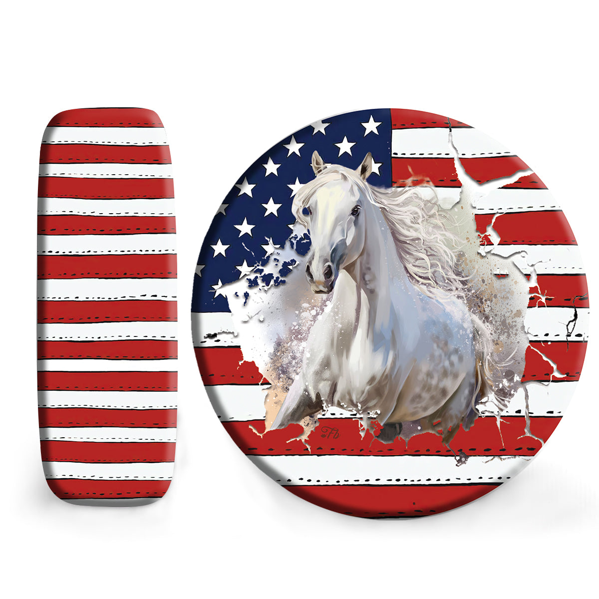 Petthouse | White Horse Spare Tire Cover Horse Usa Flag Independence Day Spare Wheel Cover Car Accessories