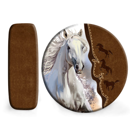 Petthouse | Beautiful White Horse Spare Tire Cover Horse Lover Gift Horse Cowboy Cowgirl Gift