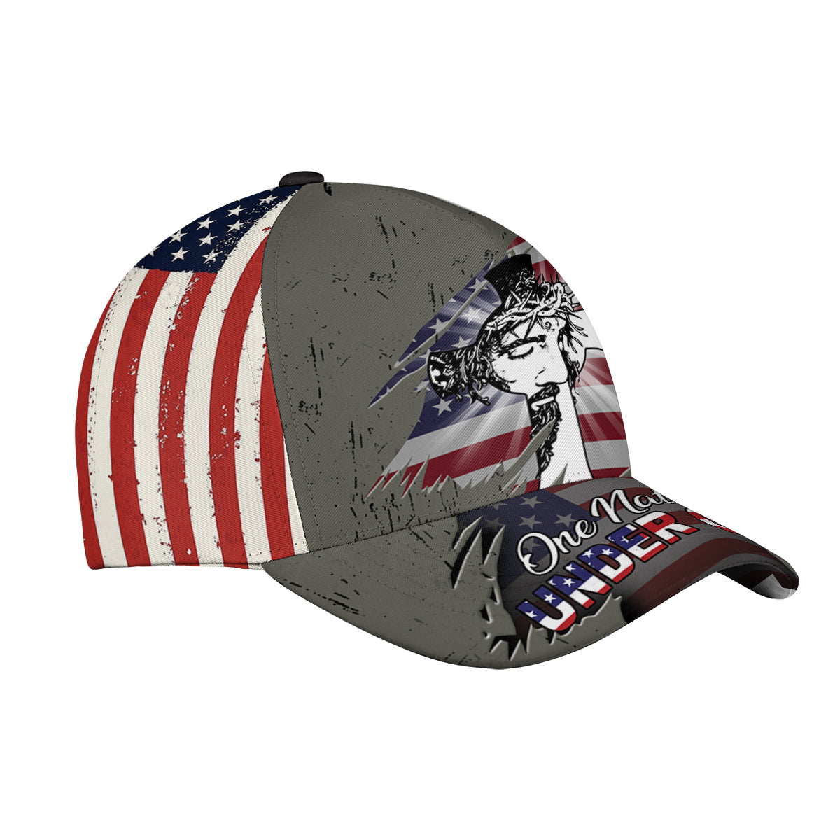 Petthouse | Jesus Christ On Nation Under God American Patriot Bible Baseball Cap Christian Classic Caps