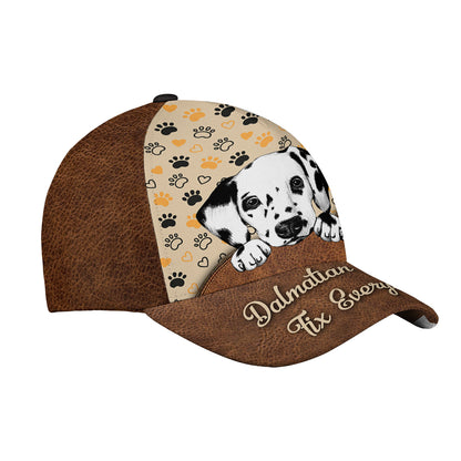 Petthouse | Dalmatian Cute Dog Printed Baseball Cap Pet Paws Leather Print Hat Dog Owner Gift Summer Hat