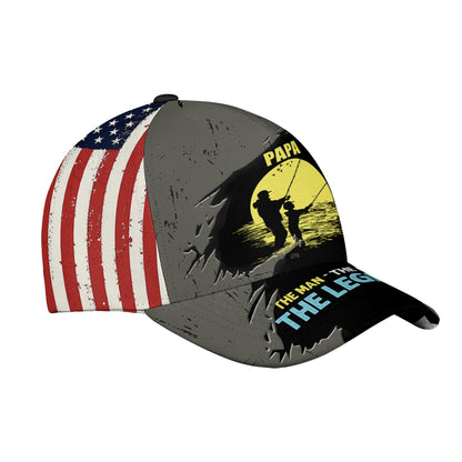 Petthouse | Fishing Dad Usa Flag Baseball Cap Papa Father's Day Gifts The Man The Myth The Legend Fisherman