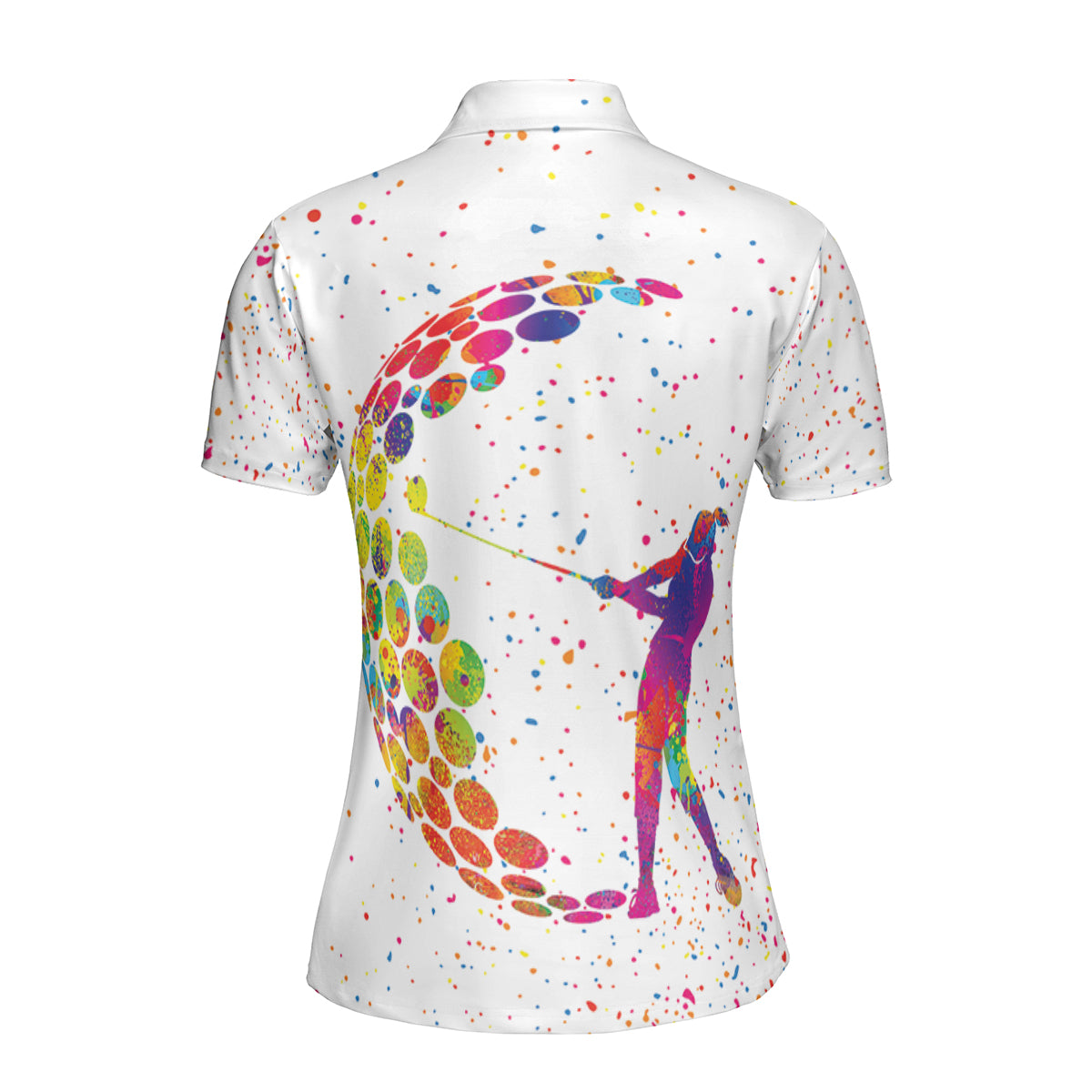 Petthouse | Girl Can't What Polo Shirt Woman Golfer Art Polo Shirt Colorful Pattern Polo Shirt Golfer Style