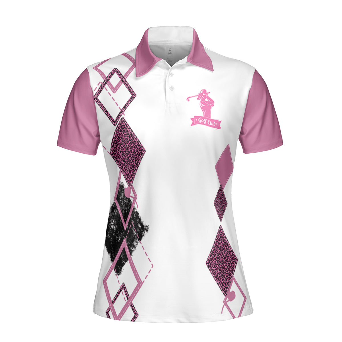 Petthouse | You Say Girl Can't Golf Polo Shirt I Say Watch Me Polo Shirt Woman Golfer Polo Shirt Pink Pattern