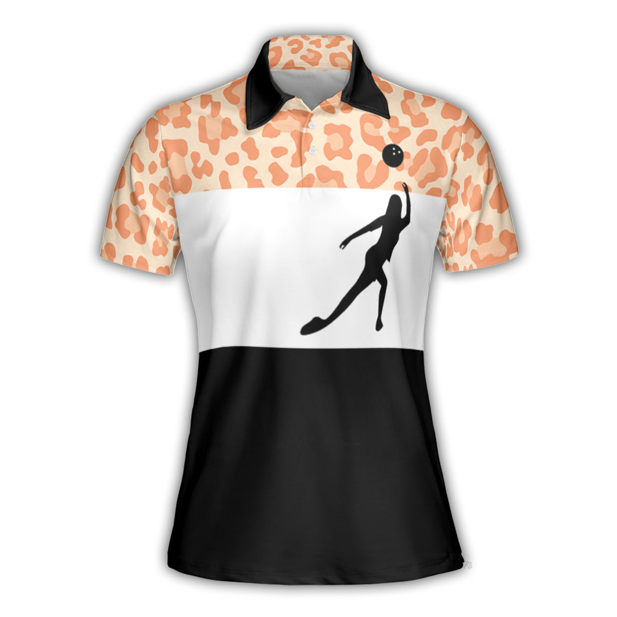 Petthouse | Move Over Boys Let A Girl Polo Shirt How To Bowl Polo Shirt Orange Leopard Pattern Printed