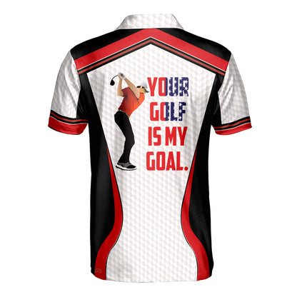 Petthouse | Your Golf Is My Golf Polo Shirt Golfer Artwork Polo Shirt Golf Ball Pattern Polo Best Golfer Outfit