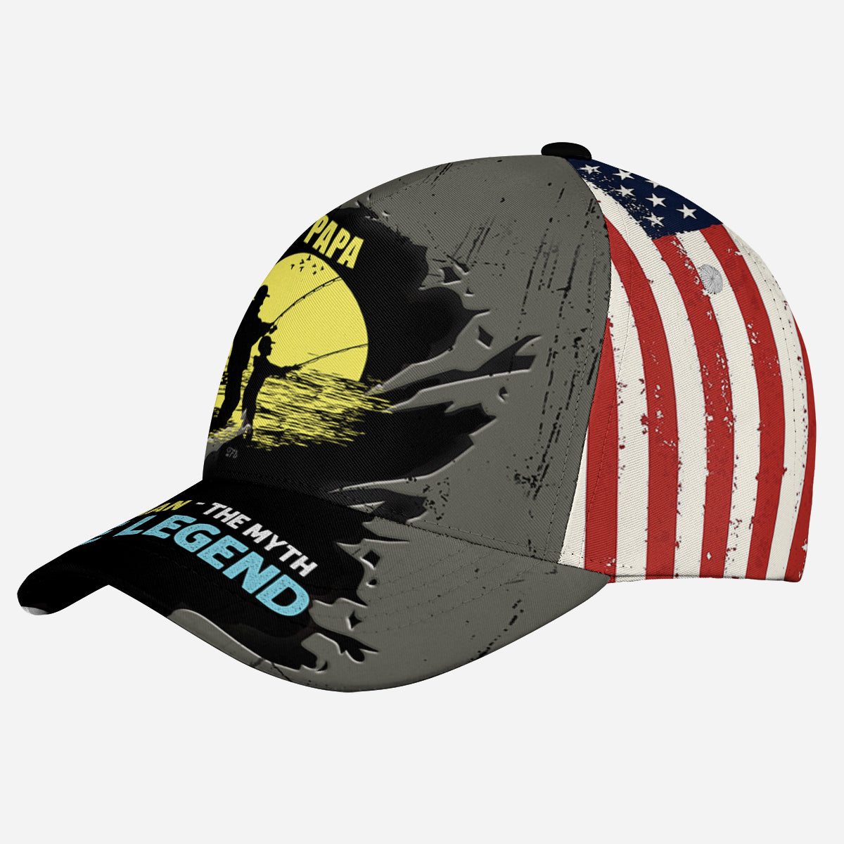 Petthouse | Fishing Dad Usa Flag Baseball Cap Papa Father's Day Gifts The Man The Myth The Legend Fisherman