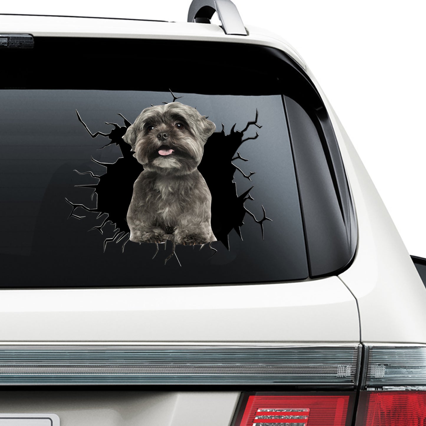 Petthouse | Black Shih Tzu Puppies Crack Holder Printed Stickers Shih Tzu Owner Decal Window Car Decoration