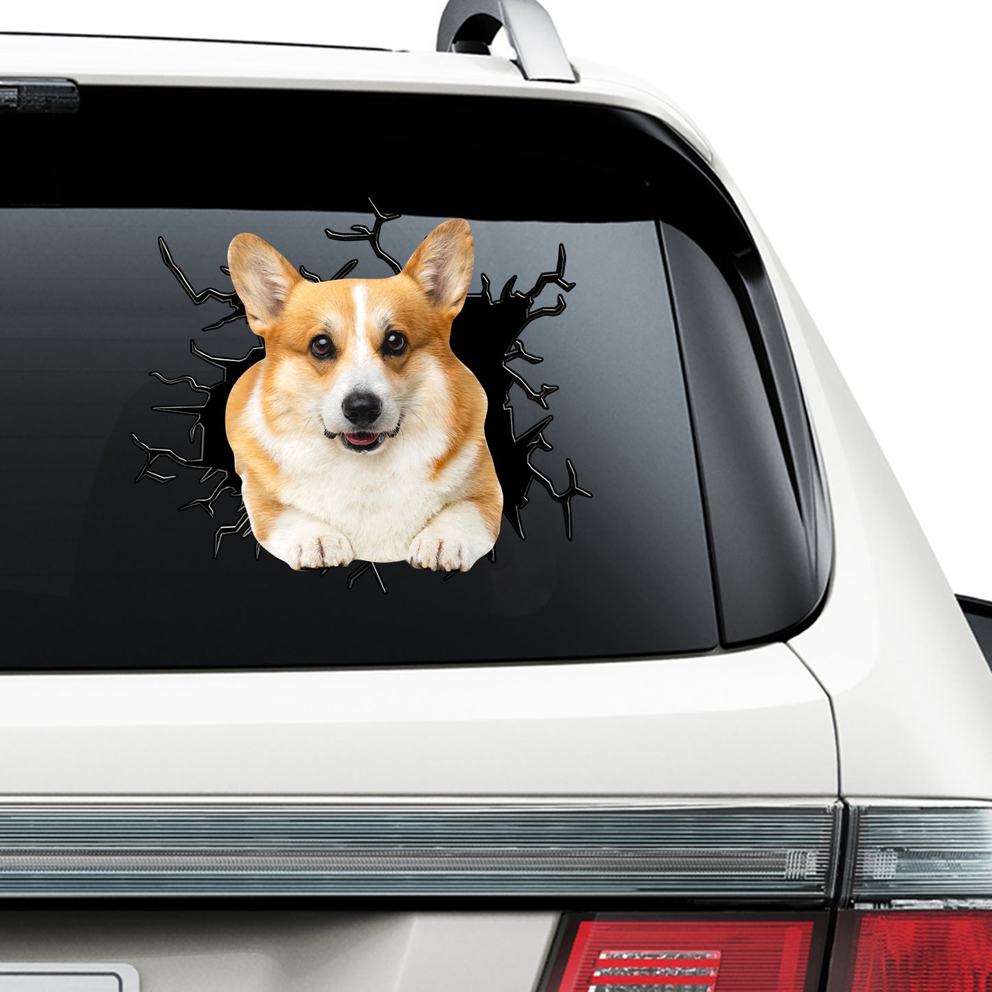 Petthouse | Pembroke Welsh Corgi Broken Glass Print Decal Dog Vinyl Car Window Sticker Dog Lover Gift Idea