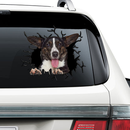 Petthouse | Cardigan Welsh Corgi Happy Dog Car Window Decal Corgi Exploded Glass Funny Gift For Dog Owners