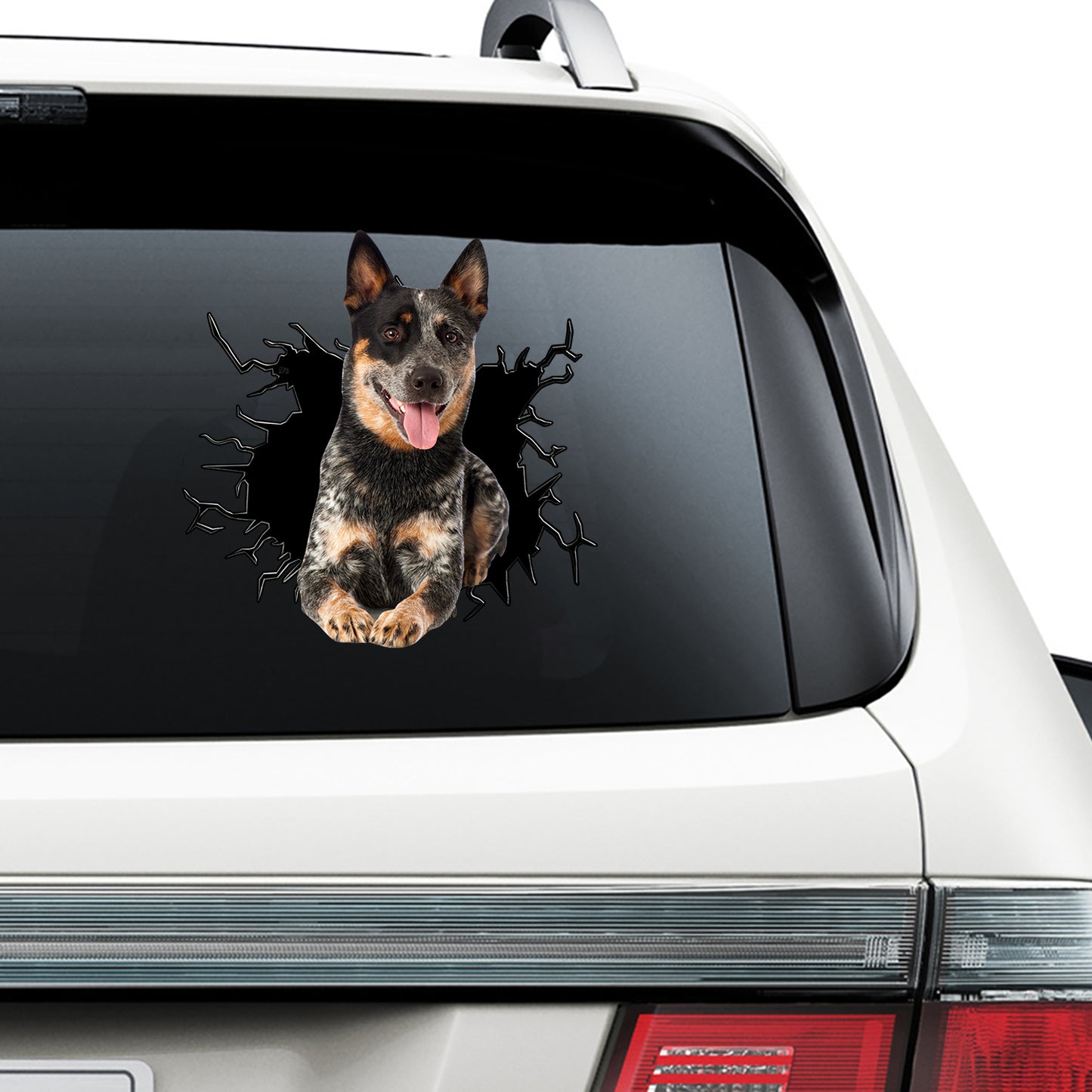 Petthouse | Australian Cattle Vinyl Decal Cracked Glass Printed Bumper Vinyl Sticker For Car Water Bottle